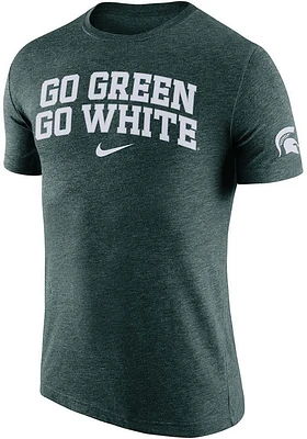 Nike Michigan State Spartans Triblend Slogan Short Sleeve Fashion T Shirt