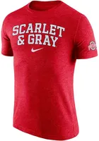 Nike Ohio State Buckeyes Triblend Slogan Short Sleeve Fashion T Shirt