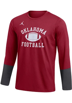 Nike Oklahoma Sooners Mens Crimson DriFIT Classic Long Sleeve Sweatshirt