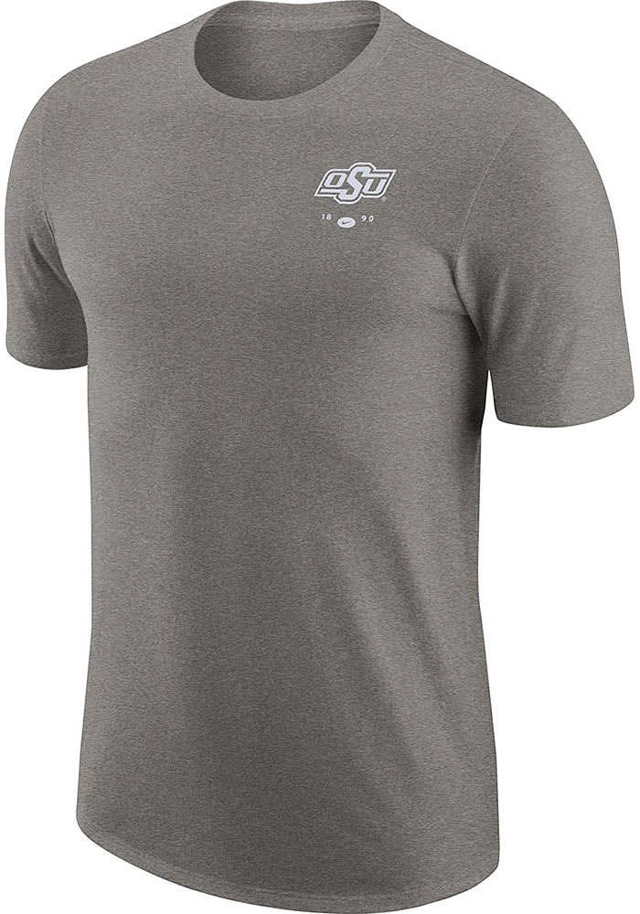 Nike Oklahoma State Cowboys Grey DriFIT Triblend Logo Short Sleeve Fashion T Shirt