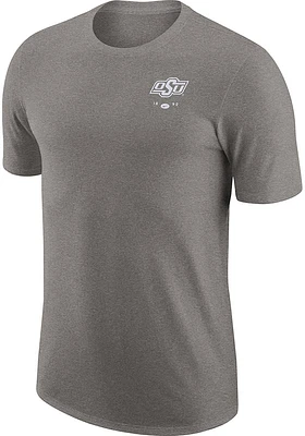 Nike Oklahoma State Cowboys Grey DriFIT Triblend Logo Short Sleeve Fashion T Shirt