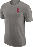 Nike Oklahoma Sooners Grey DriFIT Triblend Logo Short Sleeve Fashion T Shirt