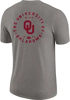 Nike Oklahoma Sooners Grey DriFIT Triblend Logo Short Sleeve Fashion T Shirt