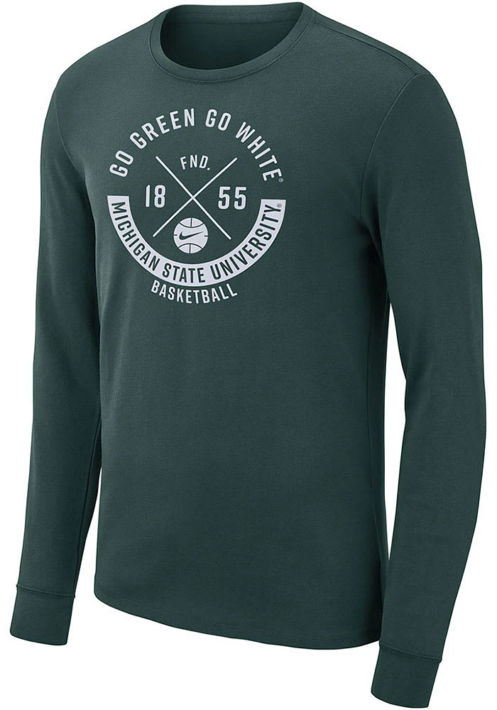 Nike Michigan State Spartans Green Mantra Design Long Sleeve T Shirt