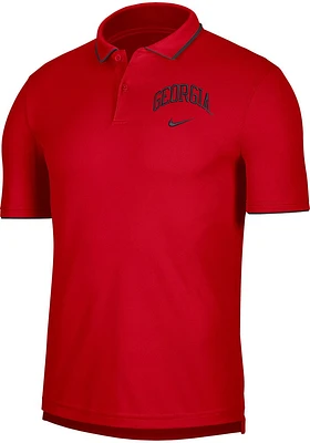 Nike Georgia Bulldogs Mens Red Collegiate DriFIT Short Sleeve Polo