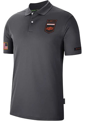 Nike Oklahoma State Cowboys Mens Grey Victory Dri-FIT Short Sleeve Polo