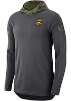 Nike Iowa Hawkeyes Mens Grey Military Long Sleeve Hoodie