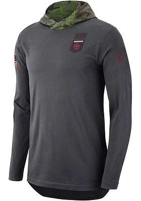 Nike Oklahoma Sooners Mens Grey Jordan Military Long Sleeve Hoodie