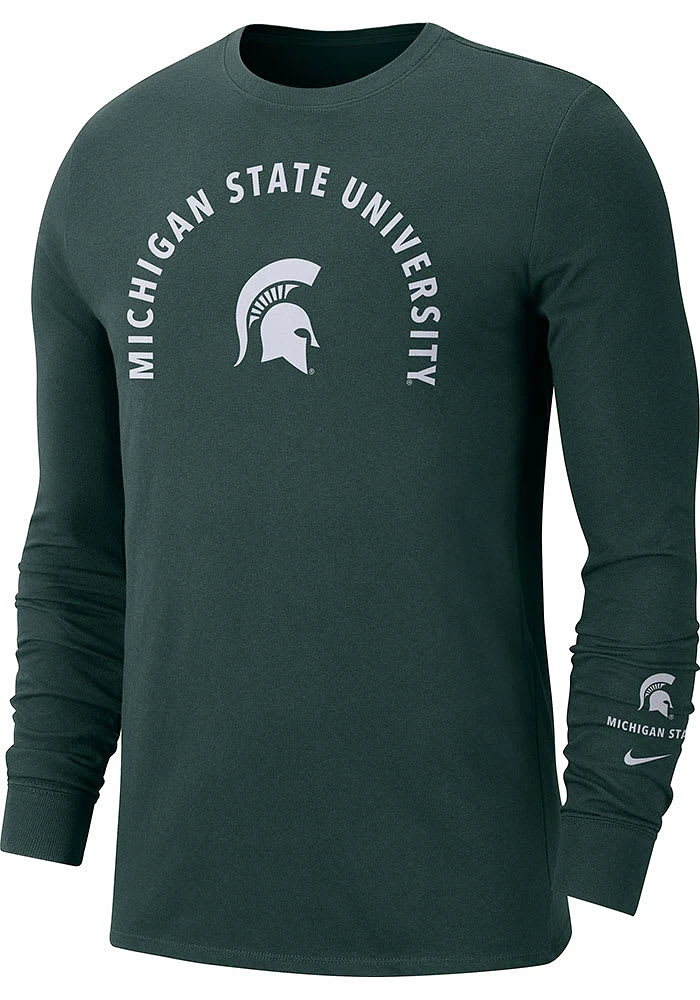 Nike Michigan State Spartans Green Sznl Graphic Long Sleeve T Shirt