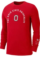 Nike Ohio State Buckeyes Red Sznl Design Long Sleeve T Shirt