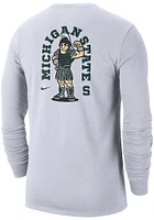Nike Michigan State Spartans White Mascot Long Sleeve T Shirt