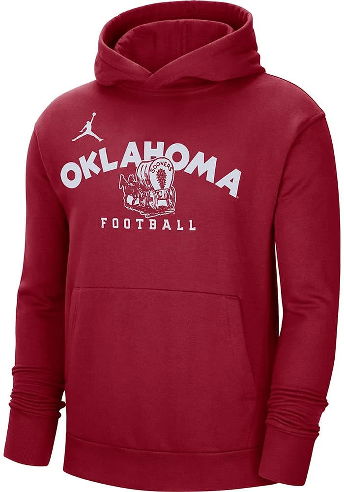 Nike Oklahoma Sooners Mens Crimson Jordan Fleece Travel Long Sleeve Hoodie