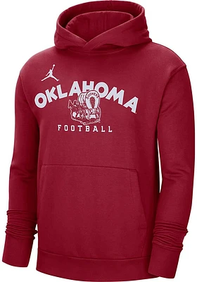Nike Oklahoma Sooners Mens Crimson Jordan Fleece Travel Long Sleeve Hoodie