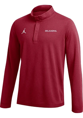 Nike Oklahoma Sooners Mens Crimson Jordan DriFIT Long Sleeve Qtr Zip Pullover
