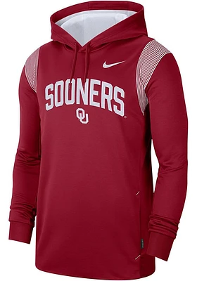 Nike Oklahoma Sooners Mens Crimson Team Issue Therma Hood