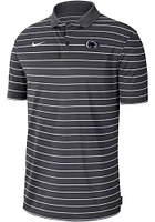 Nike Penn State Nittany Lions Mens Grey Victory Stripe Short Sleeve Polo