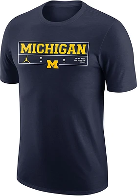 Nike Michigan Wolverines Blue Jordan Practice Short Sleeve T Shirt