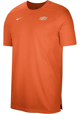 Nike Oklahoma State Cowboys Orange DriFIT UV Coach Short Sleeve T Shirt