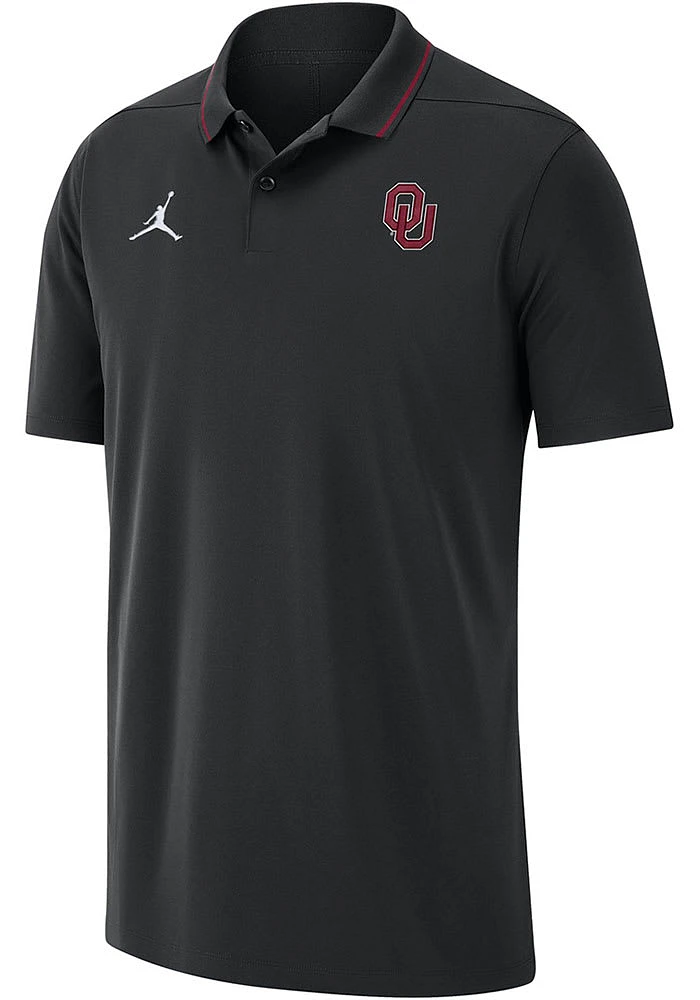 Nike Oklahoma Sooners Mens Black DriFIT Coach Short Sleeve Polo