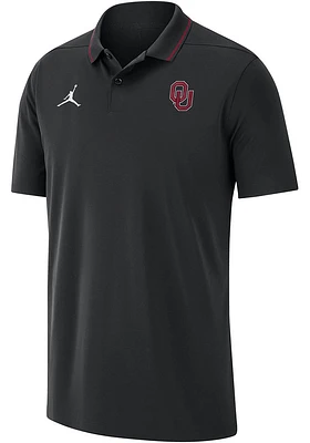 Nike Oklahoma Sooners Mens Black DriFIT Coach Short Sleeve Polo