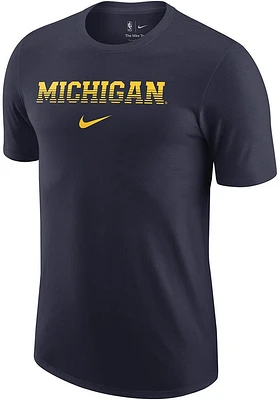 Nike Michigan Wolverines Blue Campus Throwback Jordan Short Sleeve T Shirt