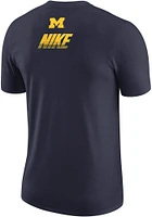 Nike Michigan Wolverines Blue Campus Throwback Jordan Short Sleeve T Shirt