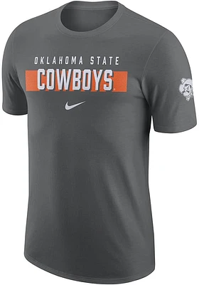 Nike Oklahoma State Cowboys Grey Gametime Short Sleeve T Shirt