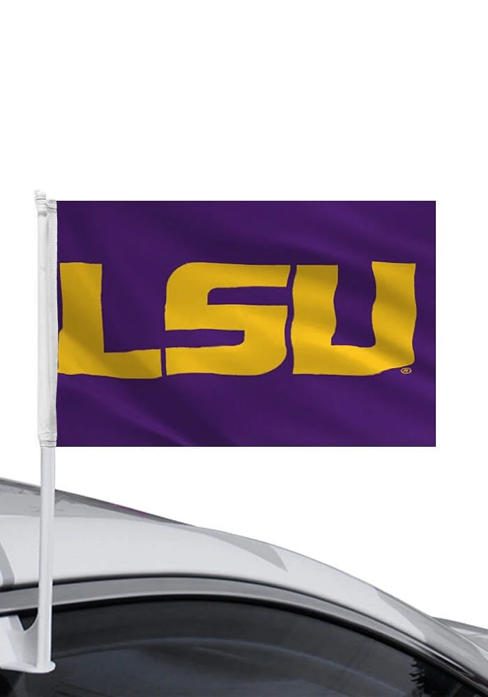 LSU Tigers 11x16 Purple Silk Screen Car Flag - Purple