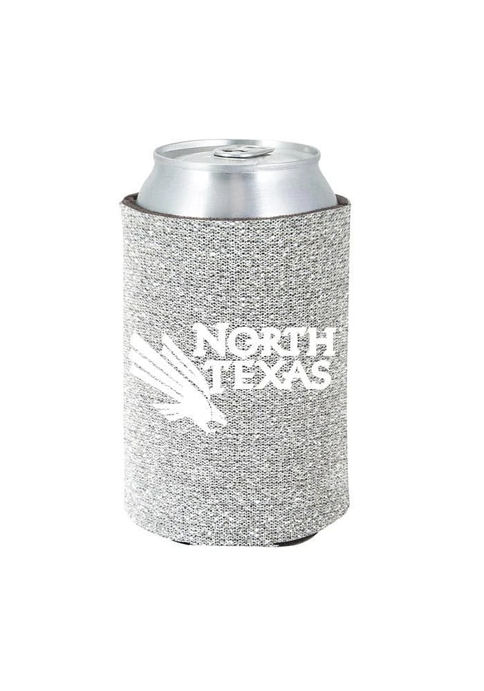 North Texas Mean Green Silver Glitter Can Coolie - Silver