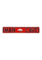 Arkansas Razorbacks 6x36 Man Cave Street Sign - Red