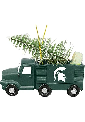Michigan State Spartans Truck With Tree Ornament - Green