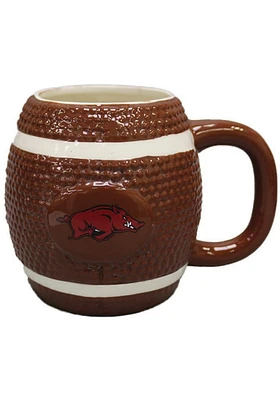 Arkansas Razorbacks 15oz Sculpted Football Logo Mug Ceramic Mug - Brown