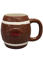 Arkansas Razorbacks 15oz Sculpted Football Logo Mug Ceramic Mug - Brown