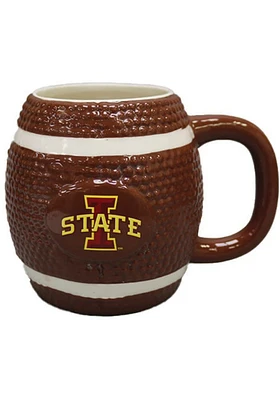 Iowa State Cyclones 15oz Sculpted Football Logo Mug Ceramic Mug - Brown
