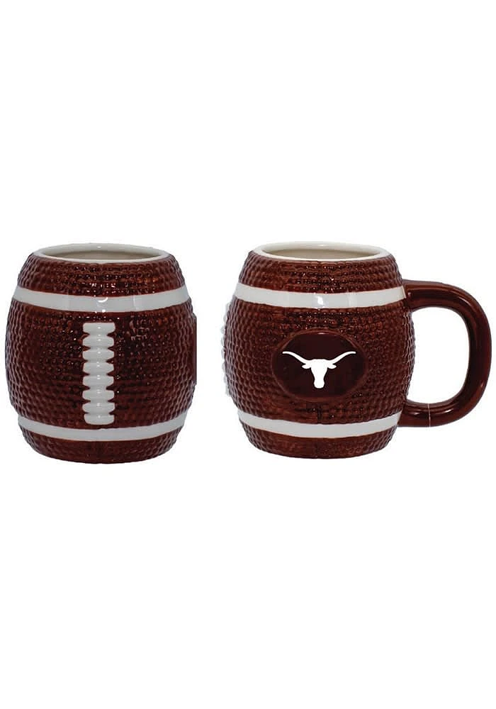 Texas Longhorns 15oz Sculpted Football Logo Mug Ceramic Mug - Brown