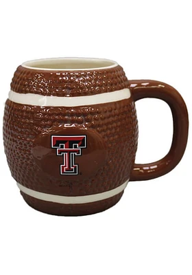 Texas Tech Red Raiders 15oz Sculpted Football Logo Mug Ceramic Mug - Brown
