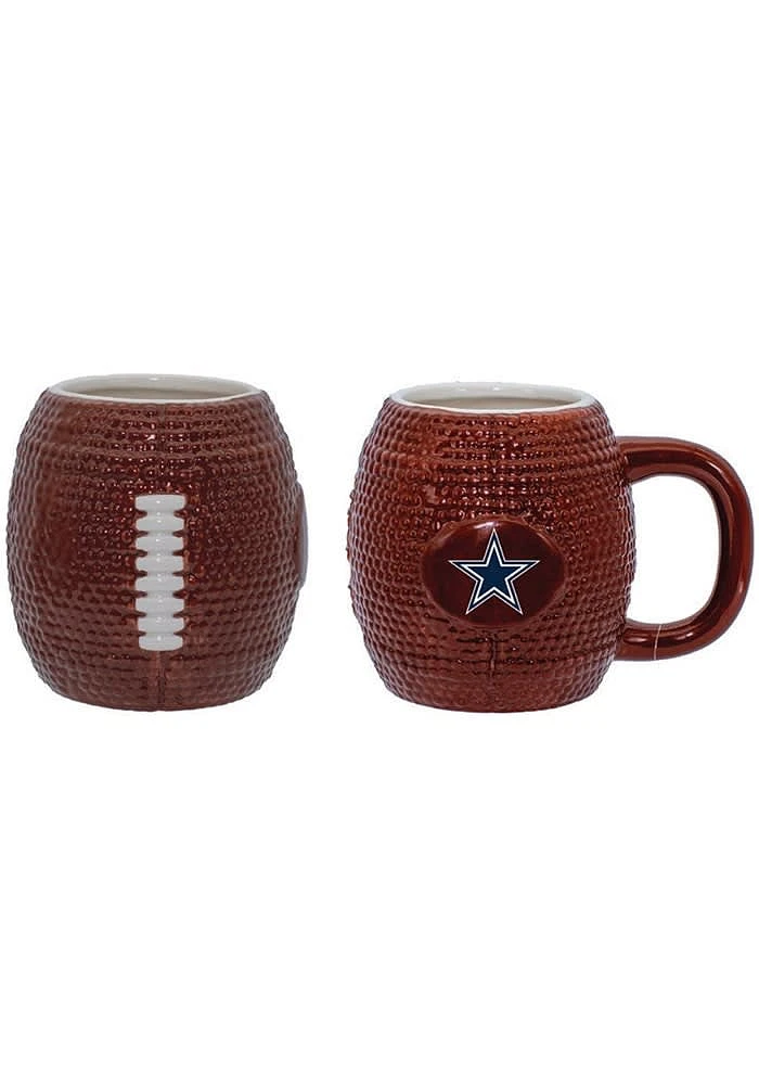 Dallas Cowboys 15oz Sculpted Football Logo Mug Ceramic Mug - Brown