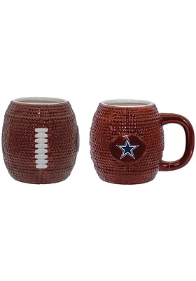 Dallas Cowboys 15oz Sculpted Football Logo Mug Ceramic Mug - Brown