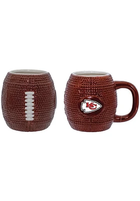 Kansas City Chiefs 15oz Sculpted Football Logo Mug Ceramic Mug - Brown