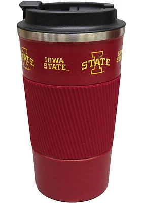 Iowa State Cyclones 18oz SS Coffee Tumbler Silicone Wrap Stainless Steel Tumbler - Black