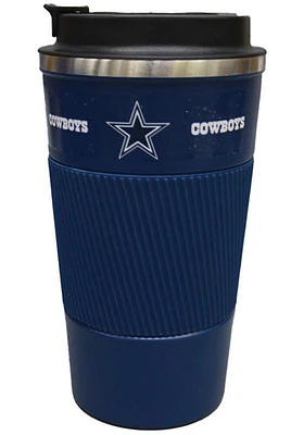 Dallas Cowboys 18oz SS Coffee Tumbler Silicone Wrap Stainless Steel Tumbler - Blue