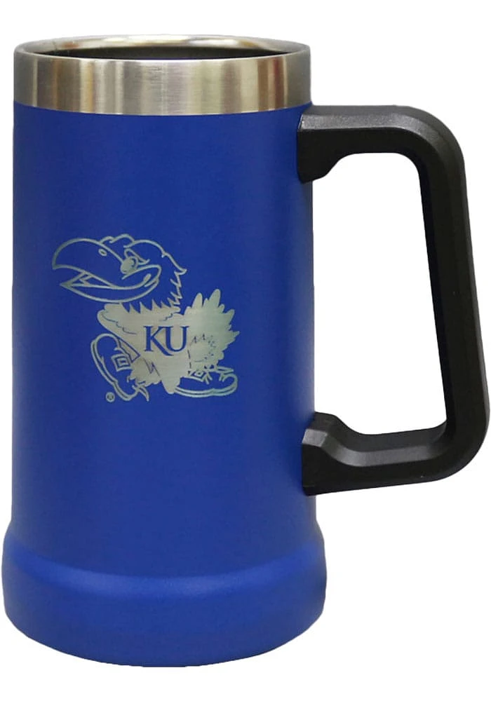 Kansas Jayhawks 24oz SS Team Color Stein Etched Logo Stainless Steel Tumbler - Blue