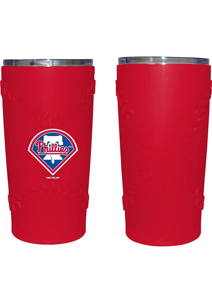 Philadelphia Phillies 20oz SS Tumbler Baseball Silicon Wrap Stainless Steel Tumbler - Red