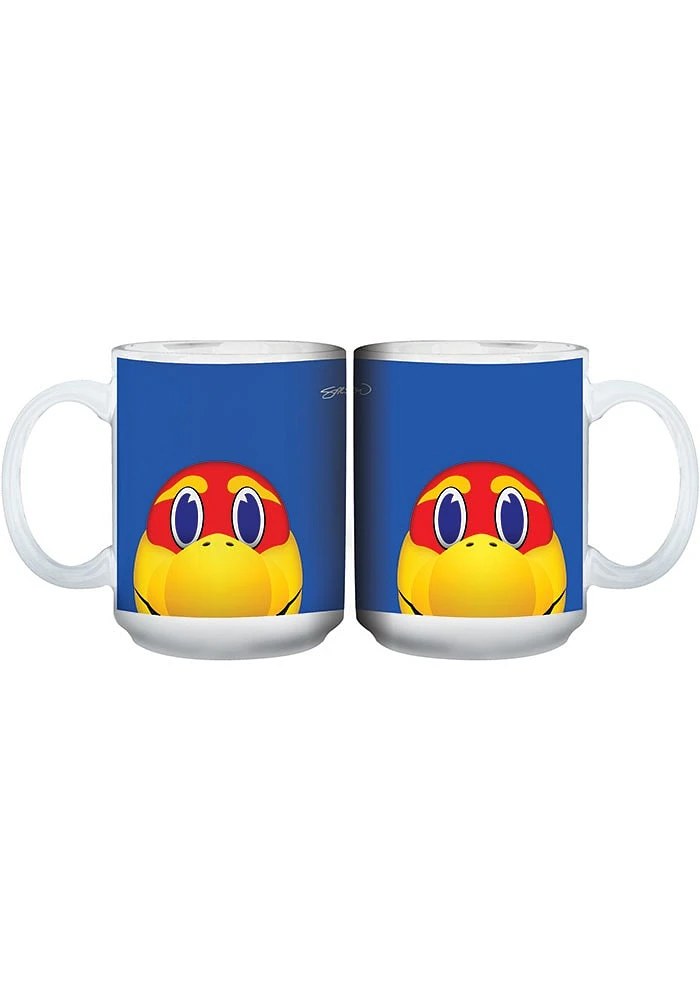 Kansas Jayhawks 15oz Mascot Ceramic Mug - Blue