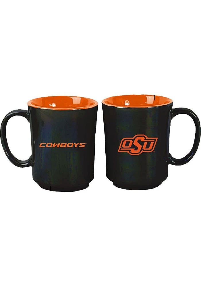 Oklahoma State Cowboys 15oz Iridescent Ceramic Mug - Black