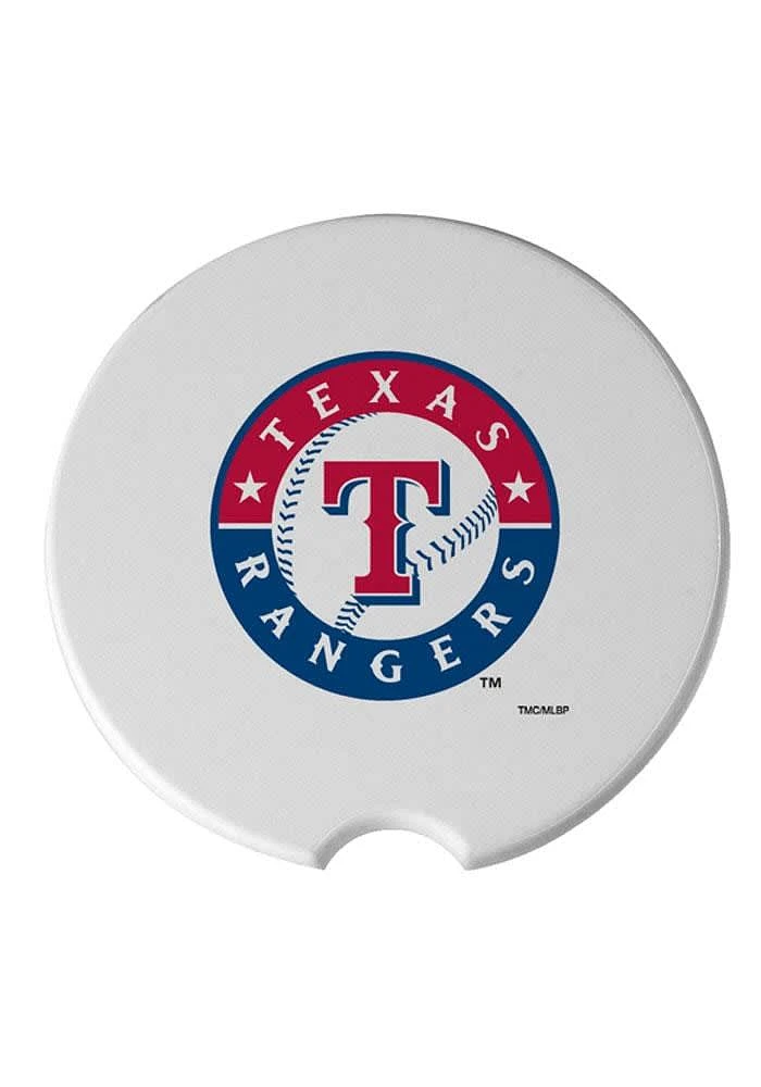 Texas Rangers Ceramic 2 Pack Car Coaster - White