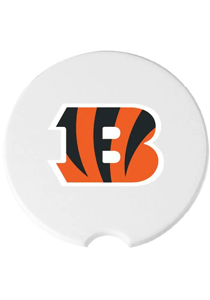 Cincinnati Bengals Ceramic 2 Pack Car Coaster - White