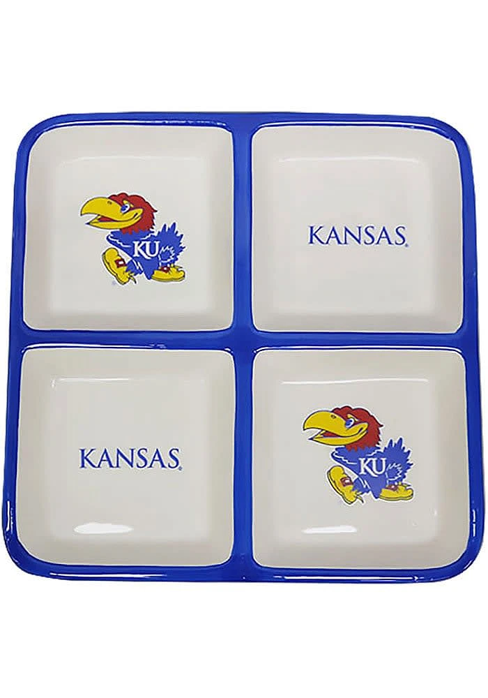 Kansas Jayhawks 4 Section Ceramic Serving Tray