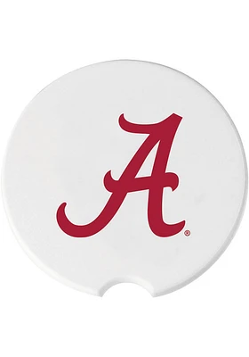 Alabama Crimson Tide Ceramic 2 Pack Car Coaster - White