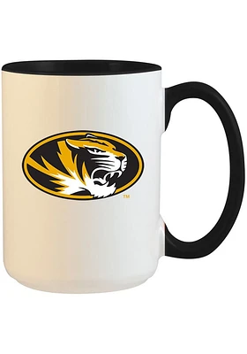 Missouri Tigers 15oz Inner Color White Ceramic Mug - Black
